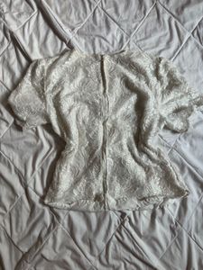Y2K Beaded White Top