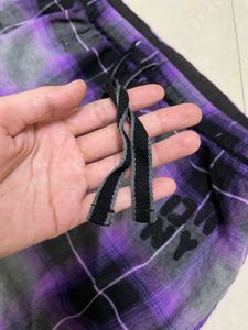 DKNY Purple Plaid Lounge Pants
