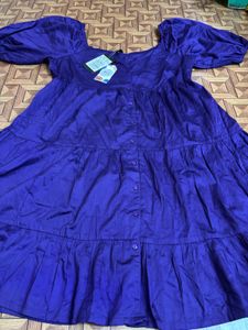 Blue Smella Tiered Mini Dress