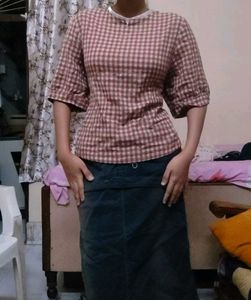 Yui Ghingham Japanese Top
