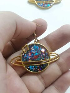 Planet Saturn Earrings- Resin Brand New earrings