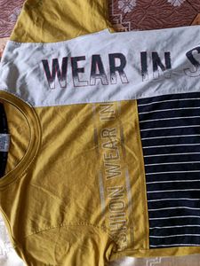 Color Block Striped Graphic Tee