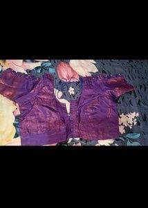 New Double Colour Saree With Stitchied Blouse