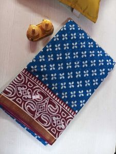Combo Pack Of 2 Ajarkh Chanderi Cotton saree