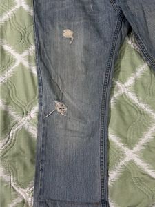 Blue Washed Ripped Denim