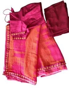 Brand New Pink Net Saree