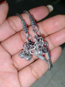Silver Anklet Set Of 2