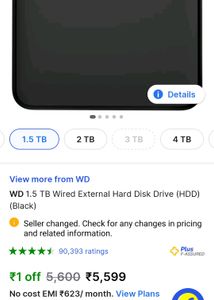 WD 1.5TB External Hard Disc Drive