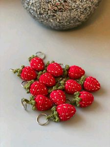 Strawberry Crochet Keychain