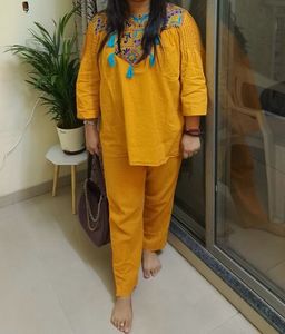 Ethnic Style Mustard Tunic &amp; Pants