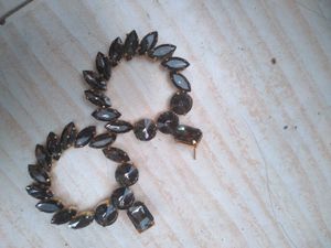 ✨ Statement Black Crystal Hoop Earrings ✨