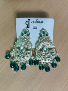 Elegant Green Stone Earrings
