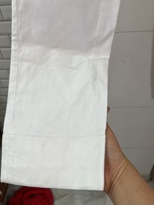 Mid Rise White Denim