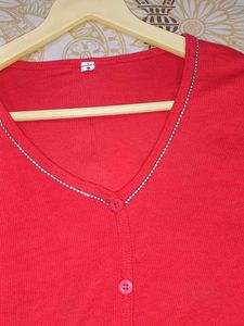 Rhinestones Studded Ribbed Top