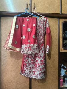 Long Kurti And Plazo With Dupatta