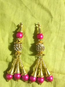Pink & Gold Indian Tassels