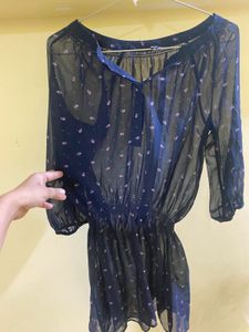 Embroidered Grey Top