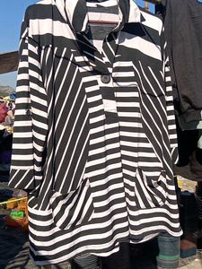 Striped Black &amp; White Tunic