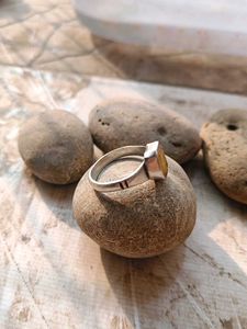 PUKHRAJ RING IN PURE SILVER