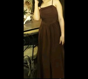 Vintage Retro spaghetti strap chocolate Brown Fit