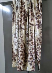 Floral Print Window Curtains