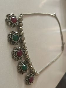 Beautiful Oxidised Silver Necklace To With Saree