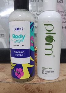 Plum Shower Gel And Green Tea Alcohol-Free Toner Combo Of 2 Products