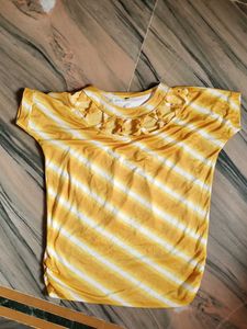 Striped Yellow Tie-Dye Top