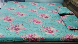 Floral Print Bedding Set With Pillow Cover
