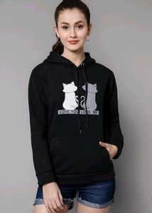 Cute Cat Print Hoodie