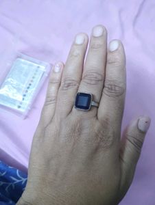 Silver Coated Blue 🔵 Sephier Gemstone 💎 Ring