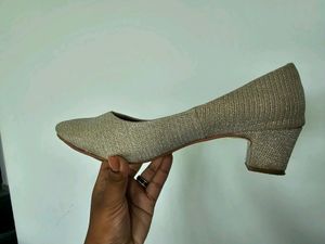 Shimmer Silver Party Wear Heels/pumps