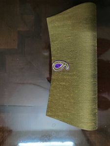 Handmade artisanal mustard clutch: Unused