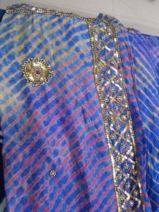 COMBO OF  EMBROIDERD LAHRIYA SAREE