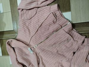 Pink Cropped Hoodie