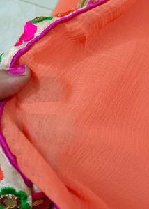Crepe Silk Saree With Colorful Thread And Gold Thr