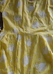 Yellow Floral Print Salwar Kameez Set