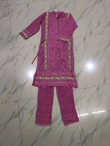 Pink Lace Trim Pants