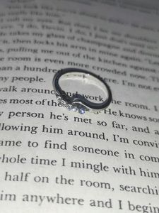 Silver diamond rings.
