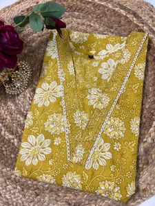 Pure Cotton Yellow Kurta