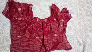 Red Embellished Blouse