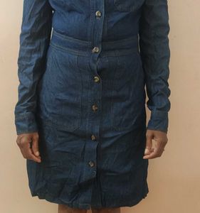 Denim Button-Down Dress