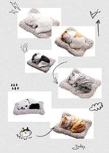 Soft Plush Sleeping Cat Toy, Fluffy Decorative Sho