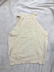 Ivory Knit Halter Top