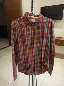 Jack And Jones Red Check Shirt Long Sleeve