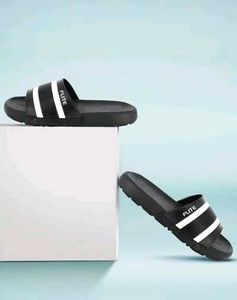Flite Black & White Striped Slides