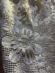 3D Flowers White Lace Skirt