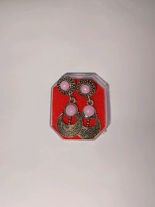 Combo Of Pink Earrings And Studs