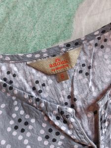 Anouk Light Grey Kurta And Plazzo Set