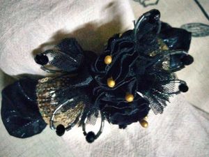 Black Floral Hair Clip